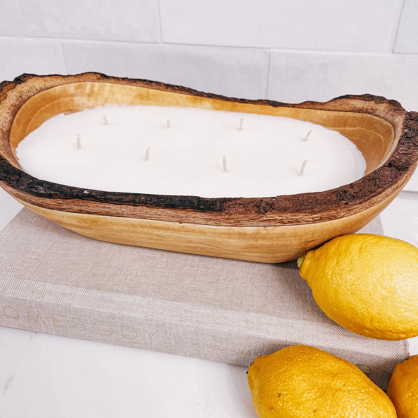 Wooden Bowl Candle
