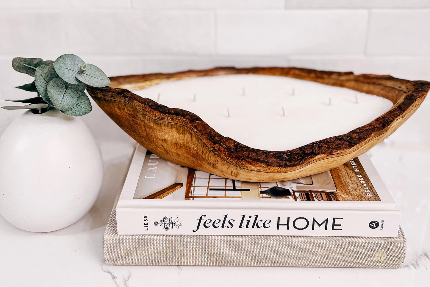 Wooden Bowl Candle
